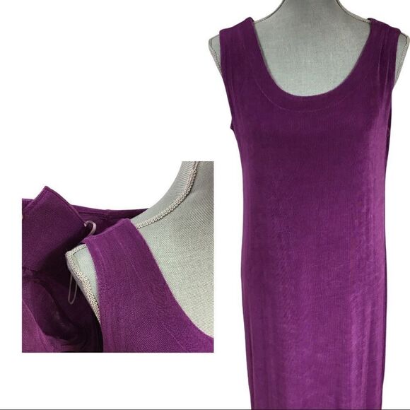 Touch of Class Maxi, Fushia Color, Sleeveless With a Long Sleeve Cover. Size Sm - Picture 2 of 4
